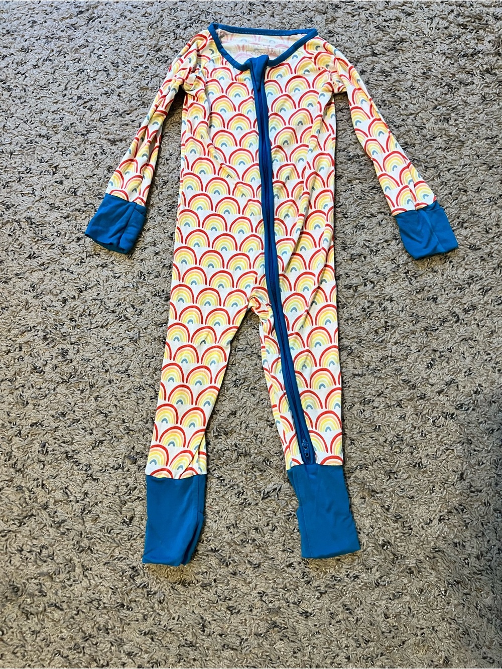 Little Sleepies Primary Rainbow 6-12 Month Zippy